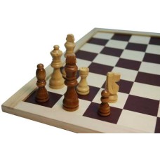 Schaakstuk.77 mm.Staunt.3 blank/bru.kist
