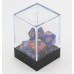 Dobbelstenen Stardust Blauw/Rood 7set