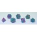 Dobbelstenen Stardust Aqua/Paars 7set