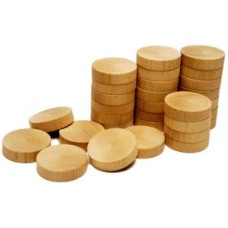 Sjoelstenen-set 30 st.52 mm.vlak beukenhout