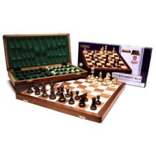 Schaakcasset.Tournam.5 mah/essen.48x24cm