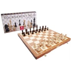Schaakcasset.Tournam.6 mah/essen.53x26cm