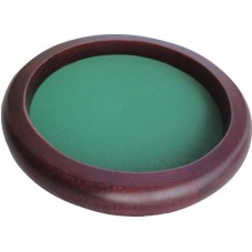 Dobbelpiste bruin hout,rond 35cm.groen vilt
* levertijd onbekend *