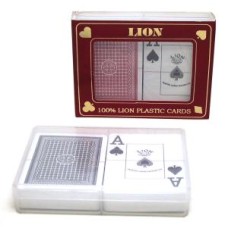 Poker Speelkrt.Set Gr.Index100% plast.Lion
* verwacht begin juni *