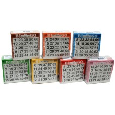 Bingokaarten pak 500 stuks 7 kleuren ass.